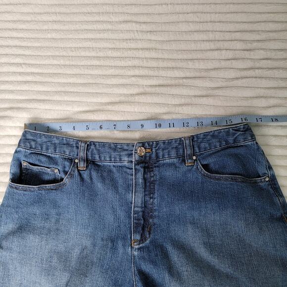 Talbots Petites Women’s Jeans Sz 12P Bootcut Rhinestone Button & Pockets Sparkle - Picture 6 of 10